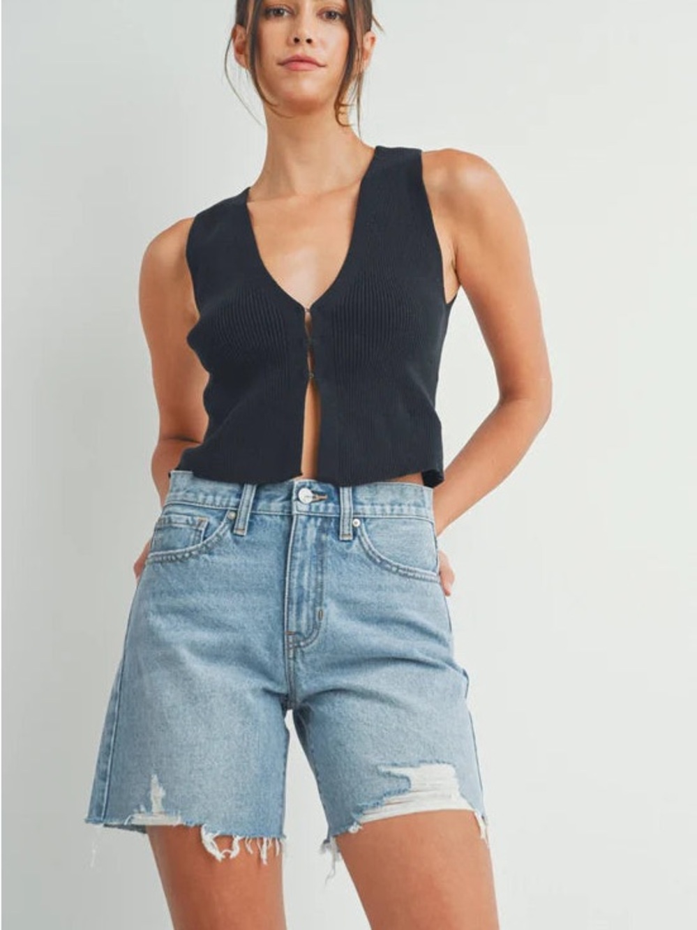 Slightly Distressed Walking Shorts
